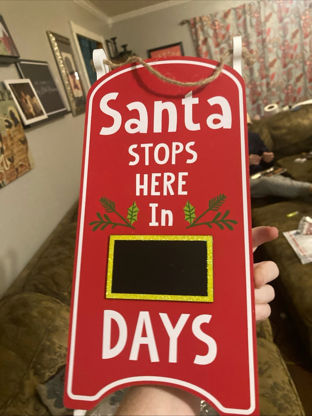 Target Christmas Holiday Hanging Wooden Sleigh Advent Calendar ADORABLE